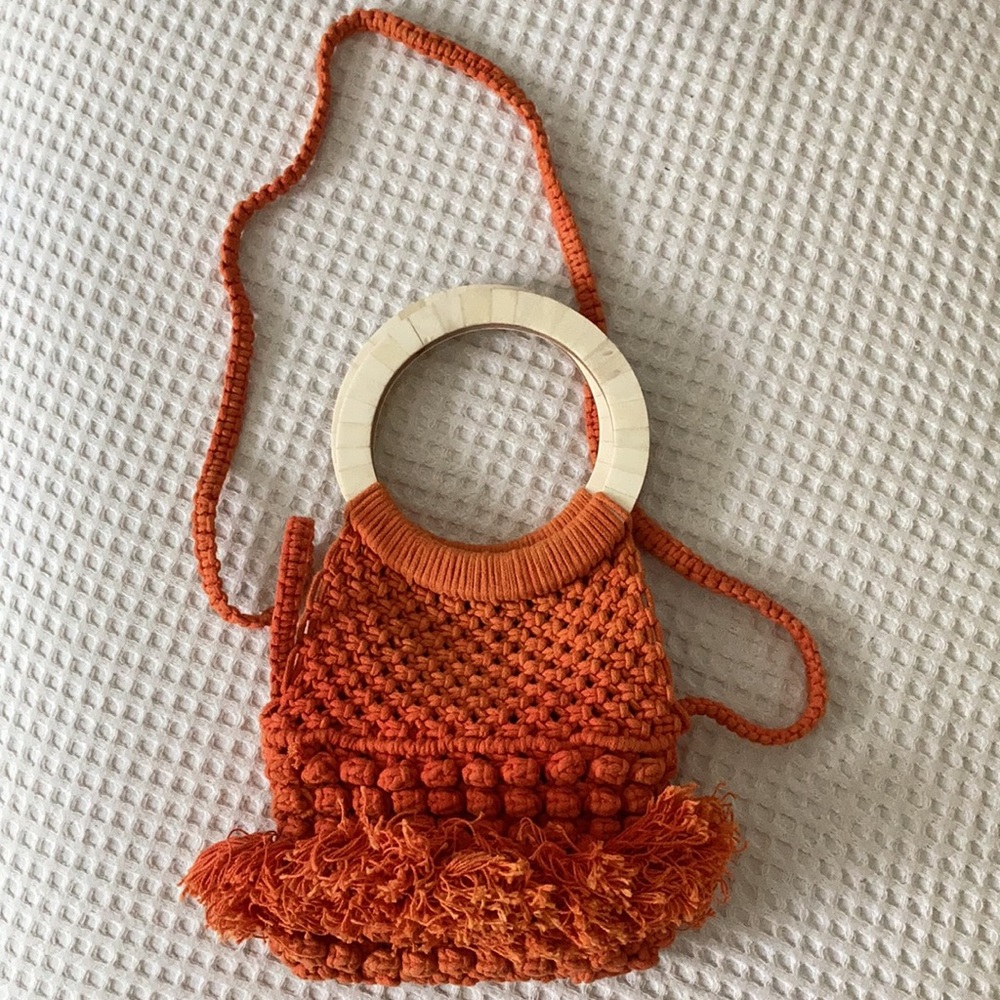Cleobella Monaco orange macrame bag - Picture 2 of 8